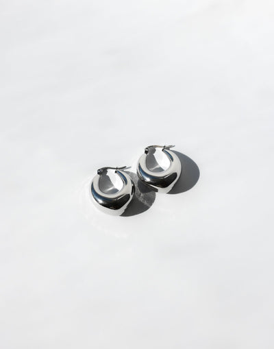 Risha Earrings (Silver) - Hammock Style Earring - Women's Accessories - Charcoal Clothing