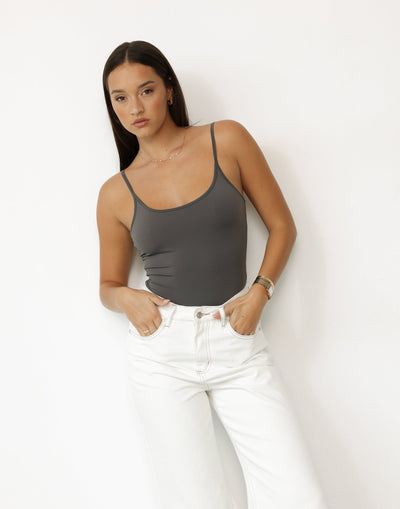 Leia Bodysuit (Charcoal) | Charcoal Clothing Exclusive - - Women's Top - Charcoal Clothing