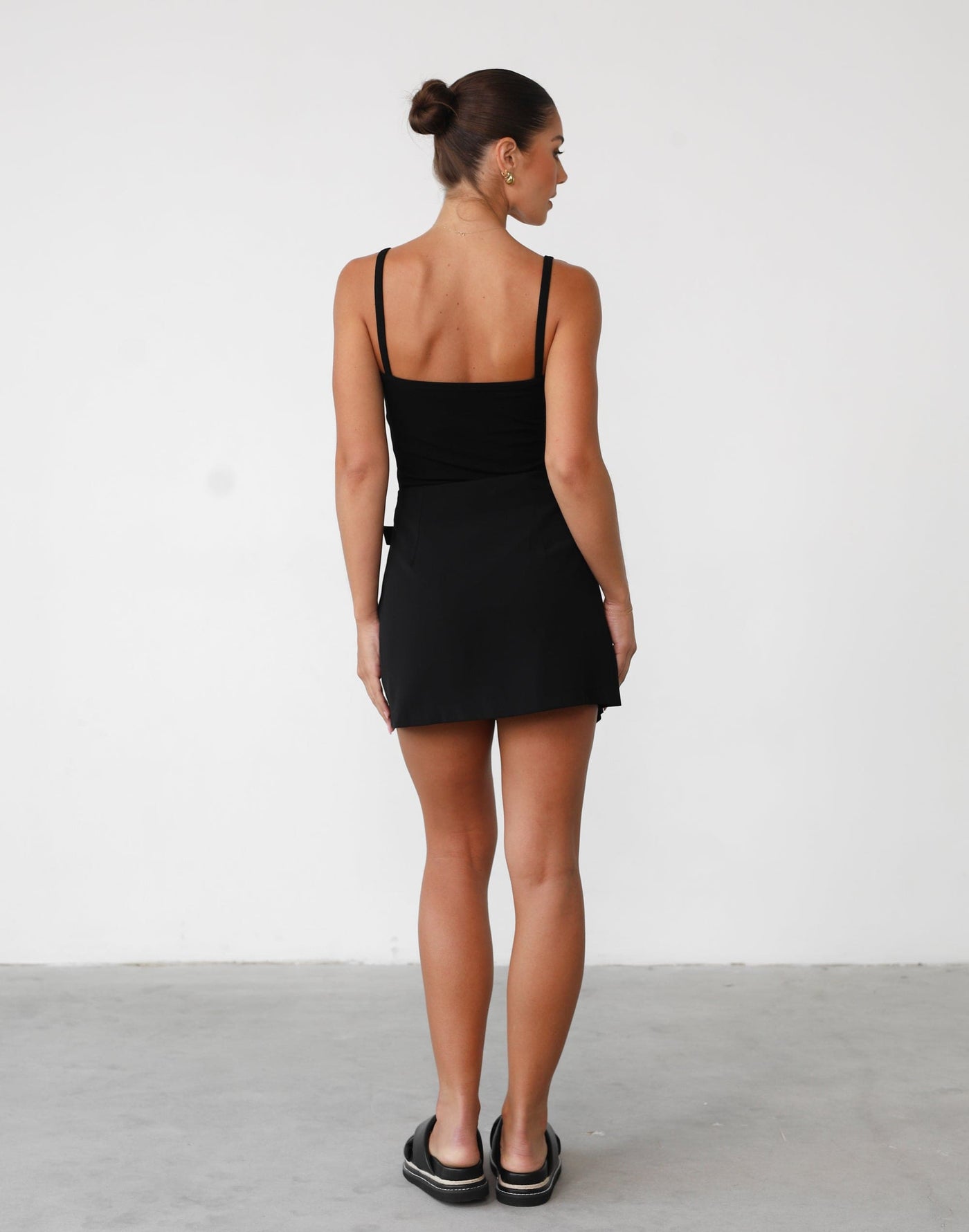 Kamala Mini Skirt (Black) | Wrap Cargo Mini Skirt - Women's Skirt - Charcoal Clothing