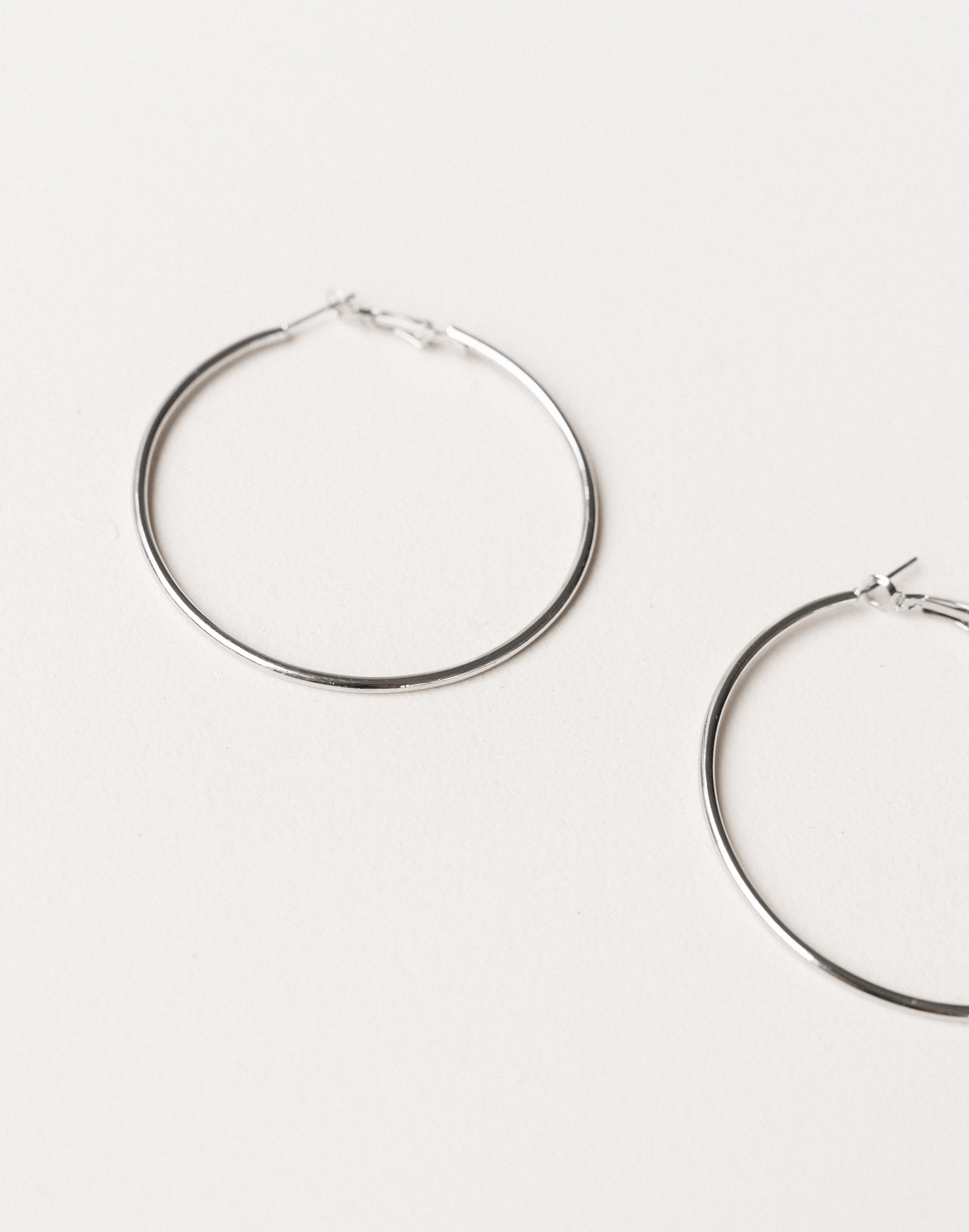 That Feeling Earrings (Silver) - Silver Hoop Earrings - Women's Accessories - Charcoal Clothing