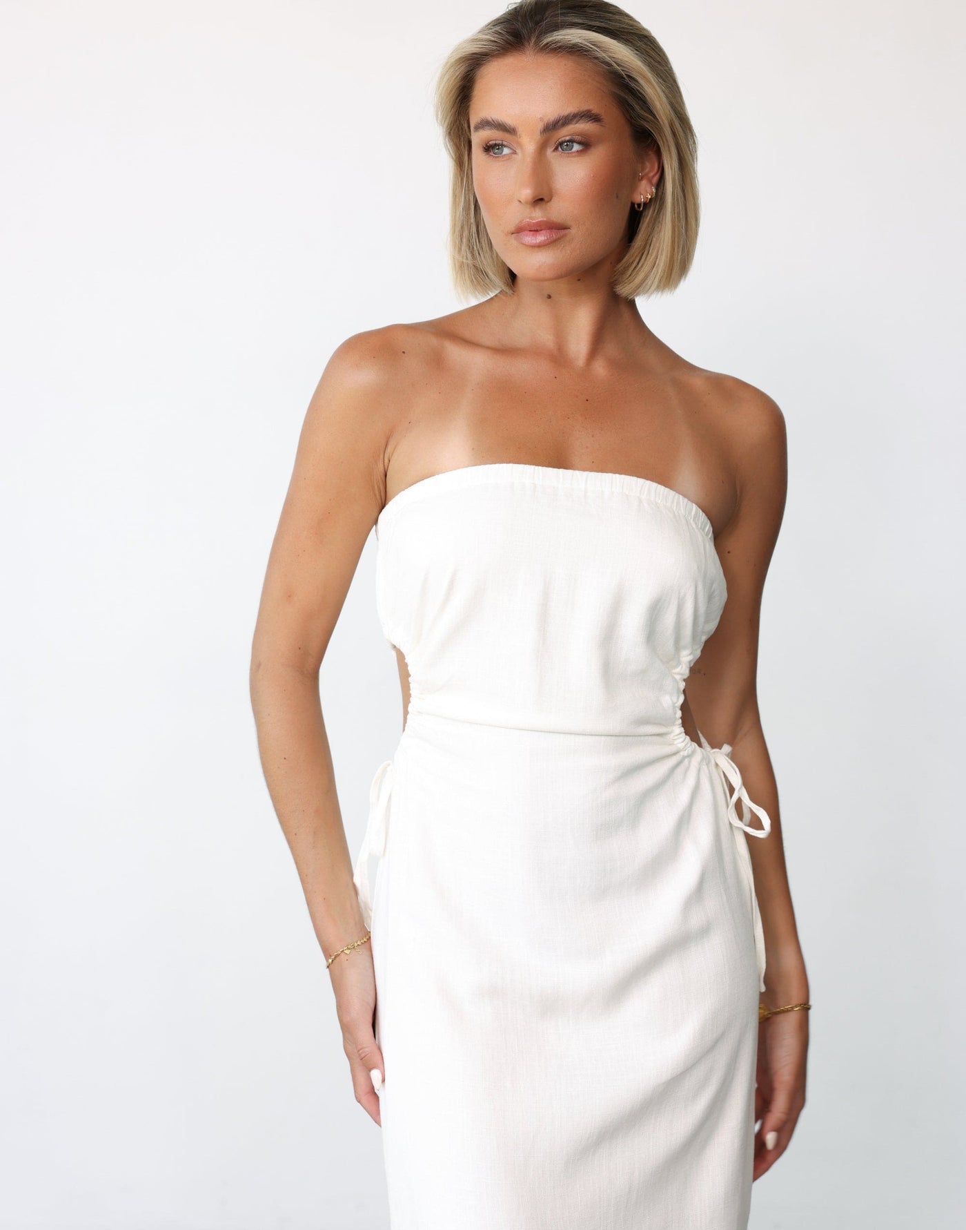 Mikaela Maxi Dress (White ) - Women's Dress - Charcoal Clothing