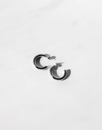 Lotta Earrings (Silver) | CHARCOAL Exclusive - Round Push Back Earring - Women's Accessories - Charcoal Clothing