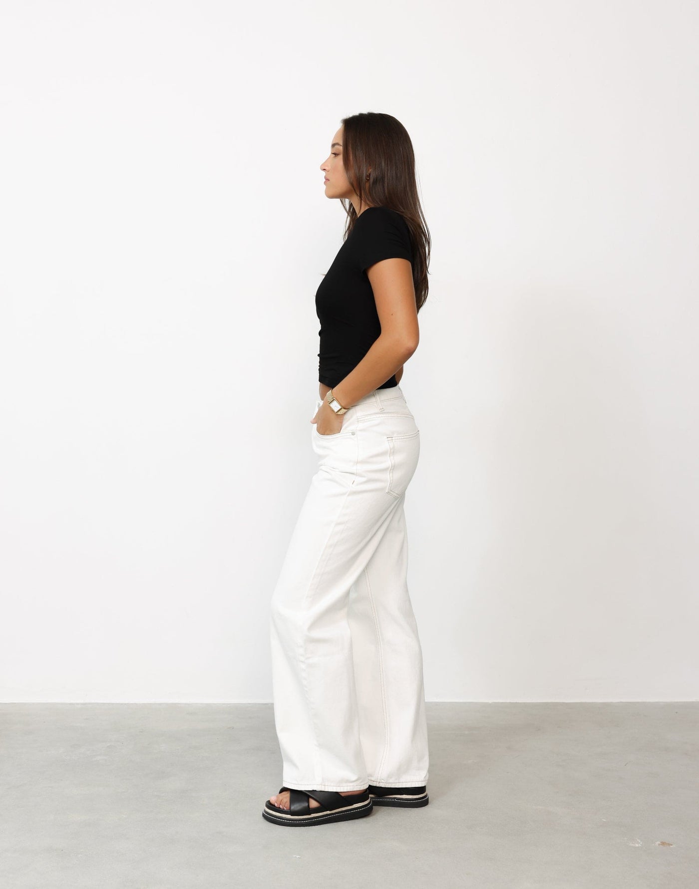 Leona Top (Black) - One Shoulder Neckline Bodycon Top - Women's Top - Charcoal Clothing