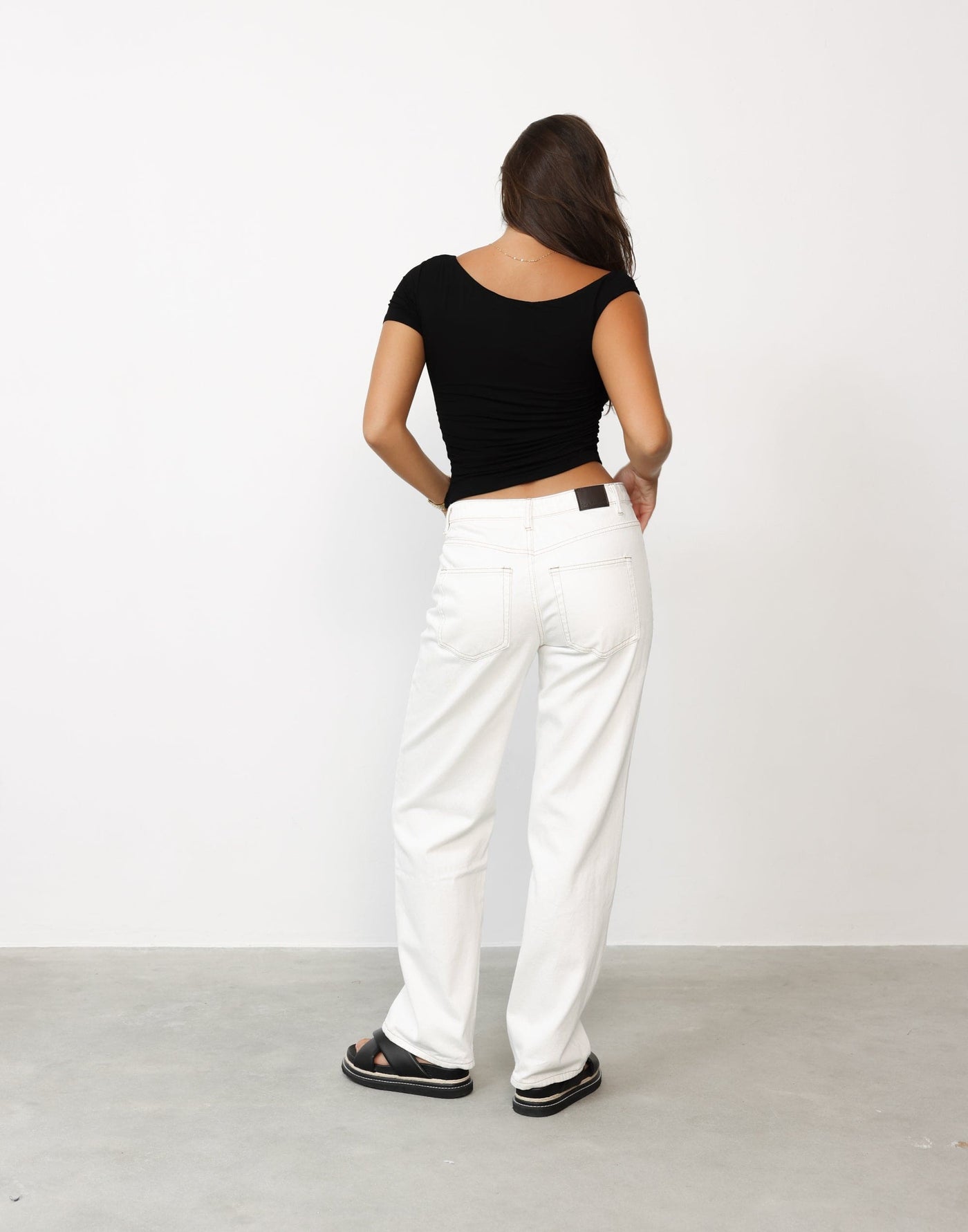 Leona Top (Black) - One Shoulder Neckline Bodycon Top - Women's Top - Charcoal Clothing