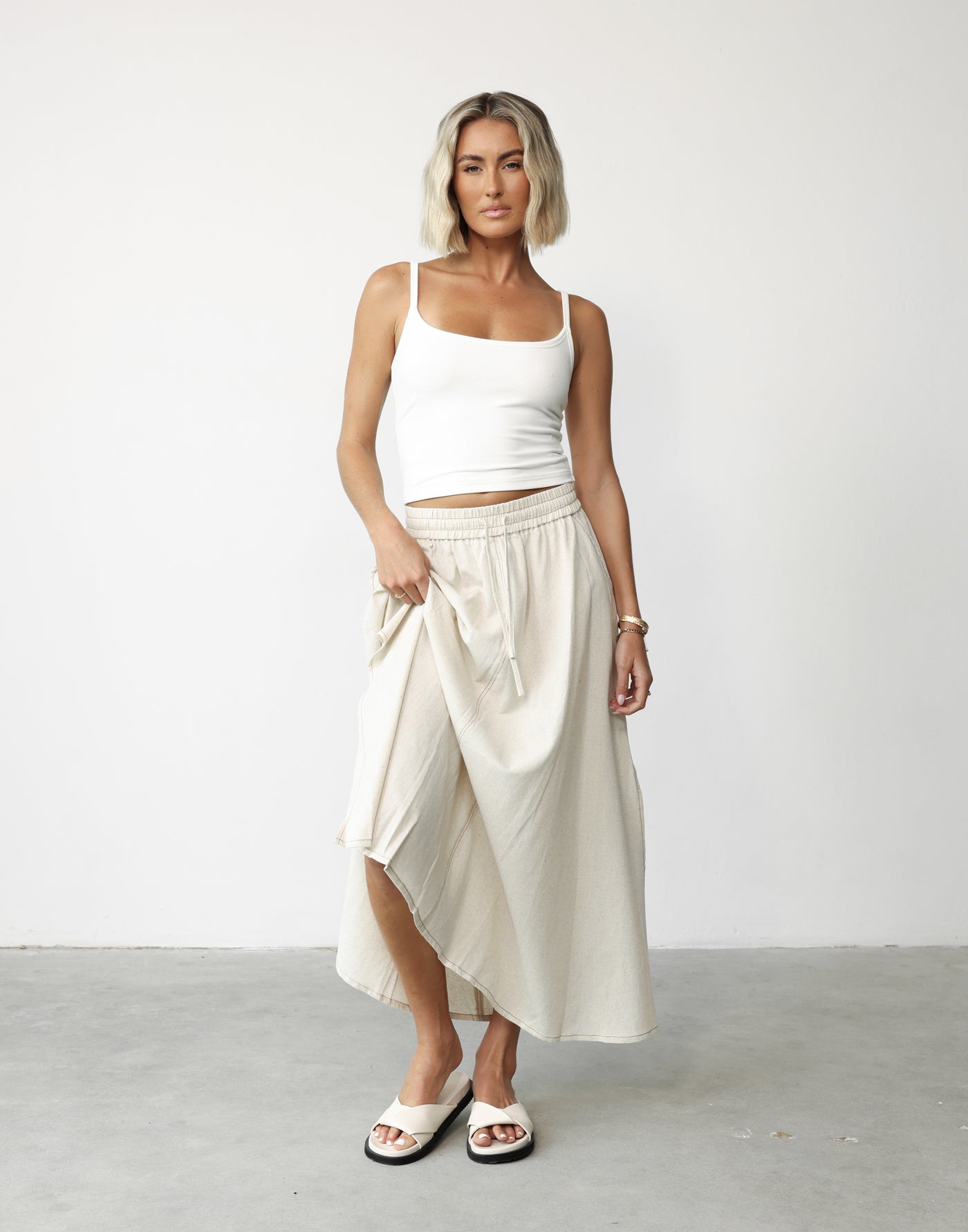Daylight Maxi Skirt (Beige) - - Women's Skirt - Charcoal Clothing