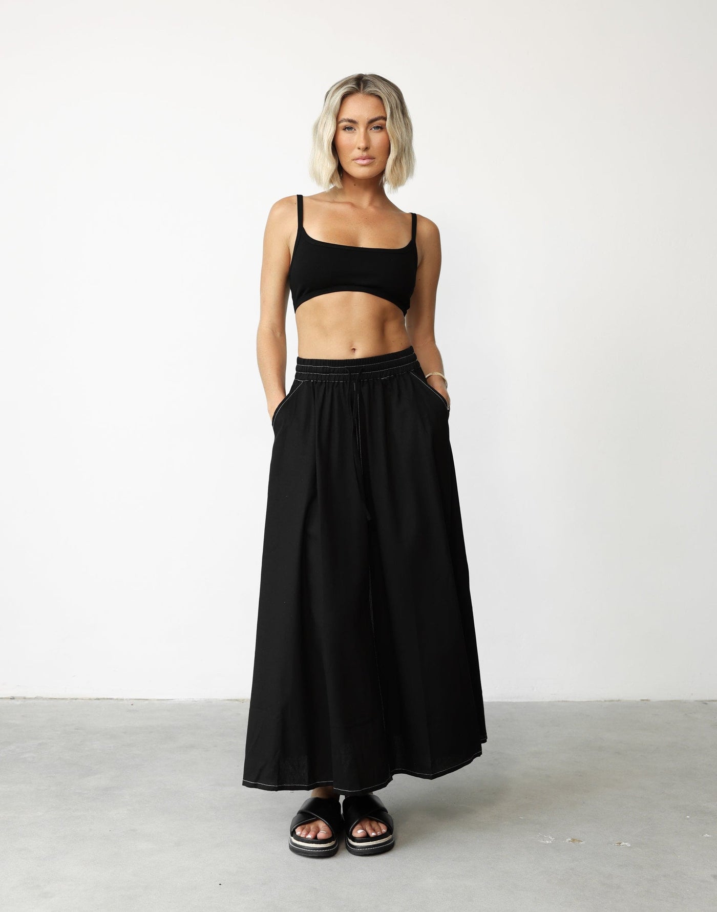 Daylight Maxi Skirt (Black) - - Women's Skirt - Charcoal Clothing