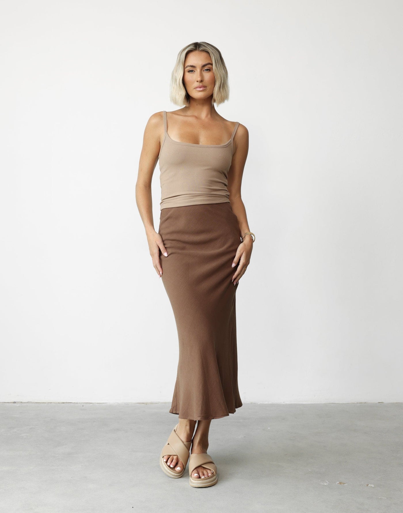 Rosemaria Midi Skirt (Oak) - - Women's Skirt - Charcoal Clothing