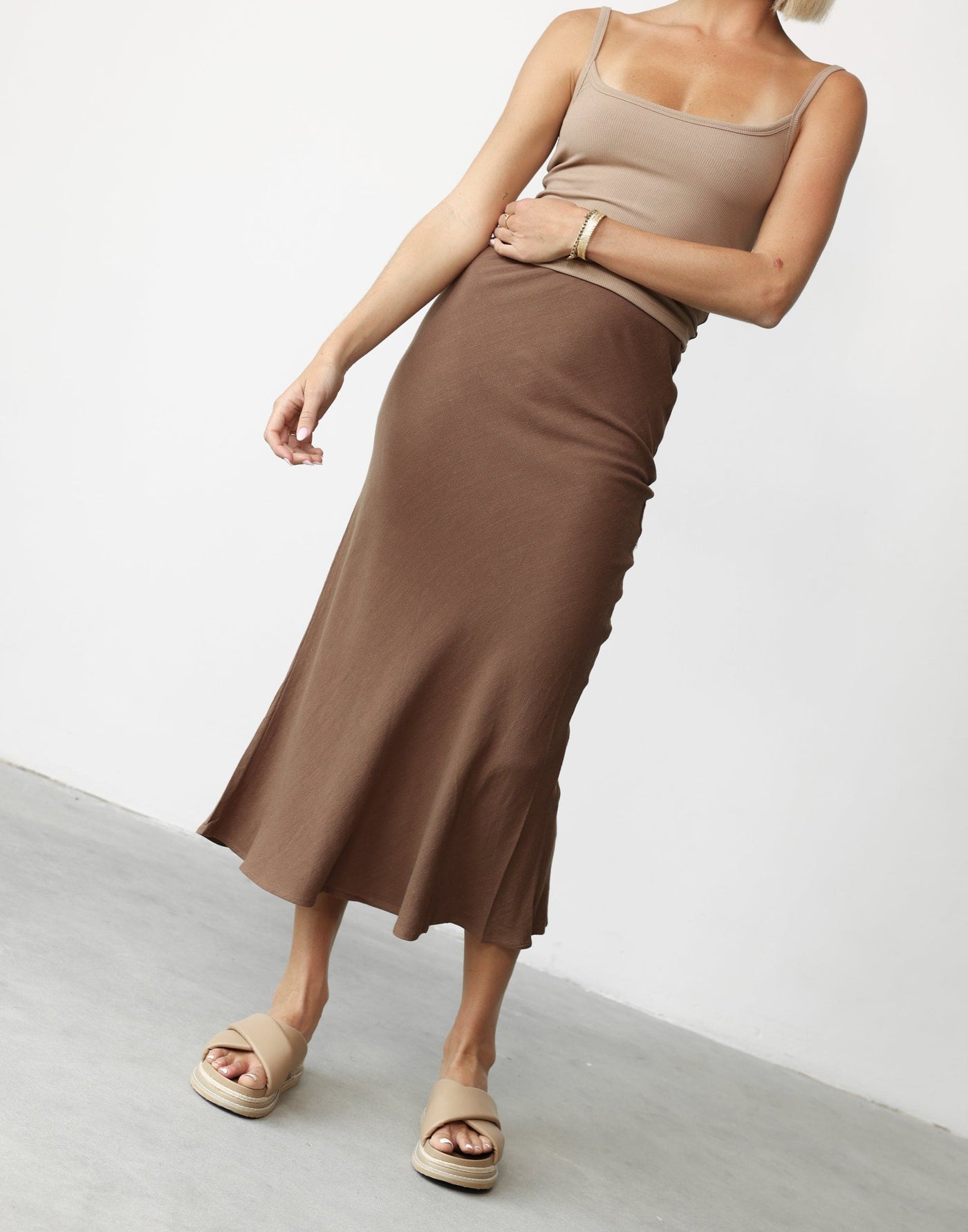 Rosemaria Midi Skirt (Oak) - - Women's Skirt - Charcoal Clothing