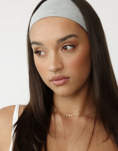 Carmen Headband (Light Grey) - Thick Fabric Headband - Women's Accessories - Charcoal Clothing