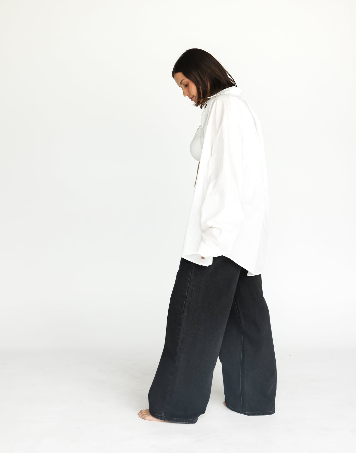 Roman Jeans (Vintage Black) | CHARCOAL Exclusive - Low Rise Wide Leg Jeans - Women's Pants - Charcoal Clothing