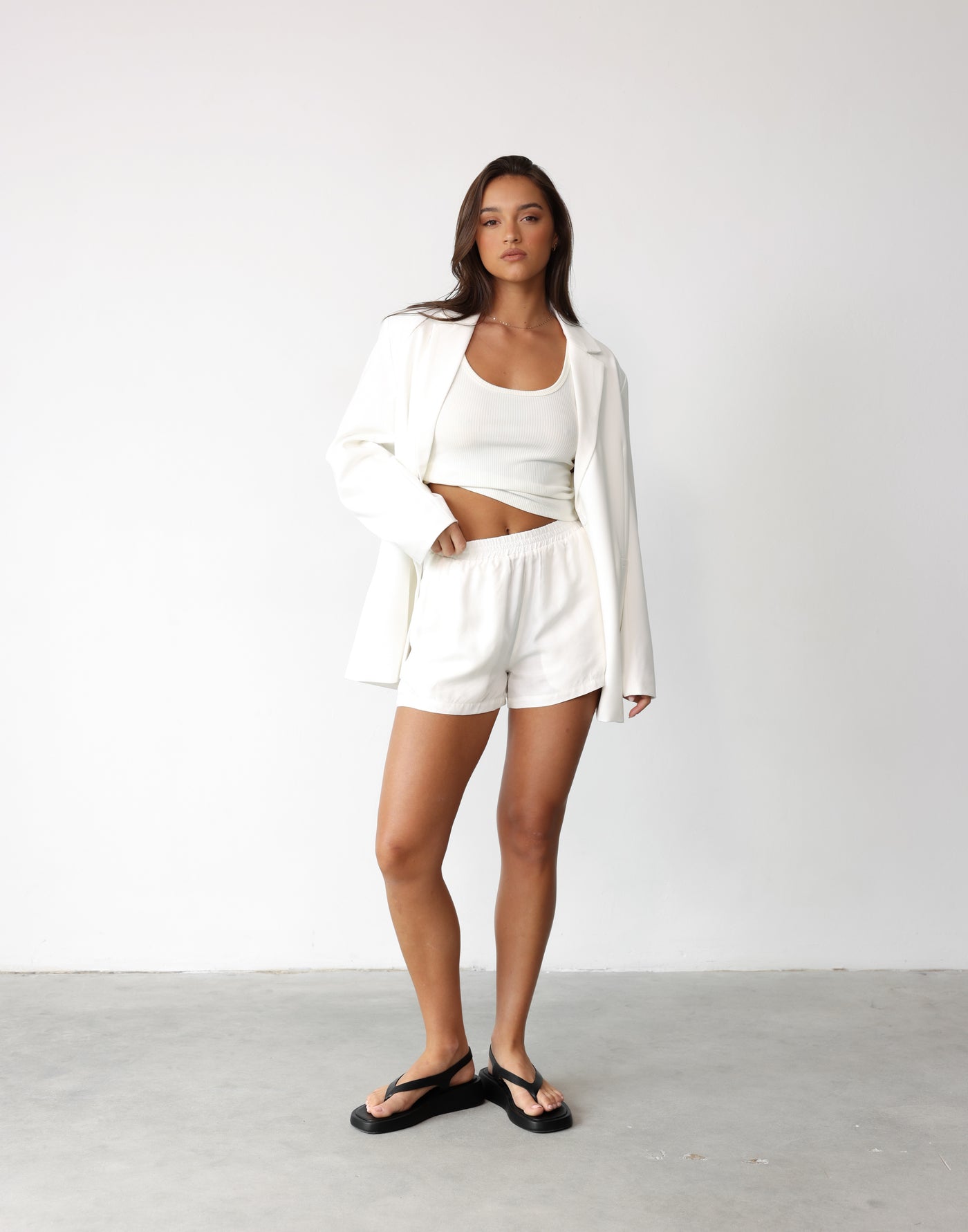 Ashwood Blazer (White) | Charcoal Clothing Exclusive - Oversized Button Closure Blazer - Women's Lemon - Charcoal Clothing