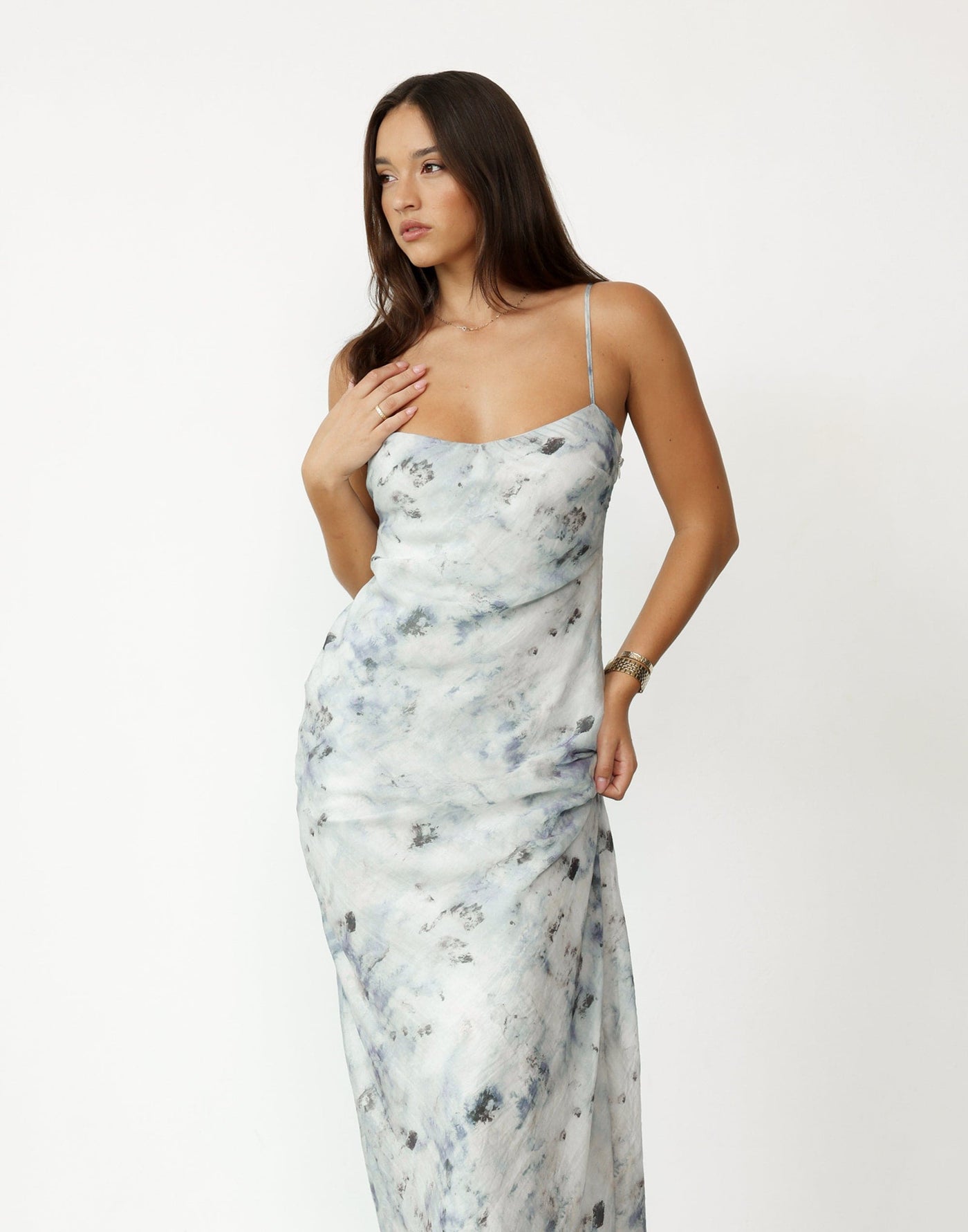 Rosette Maxi Dress (First Snow) | Charcoal Clothing Exclusive - - Women's Dress - Charcoal Clothing
