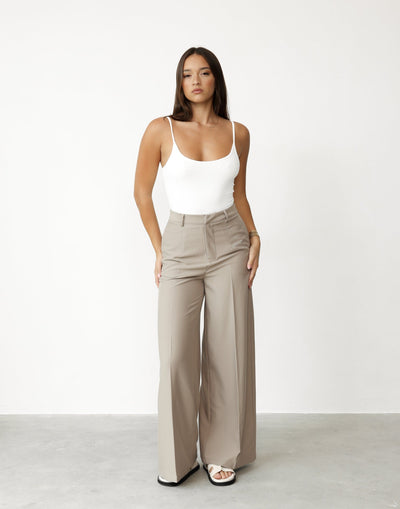 Leia Bodysuit (White) - Basic Bodysuit - Women's Top - Charcoal Clothing