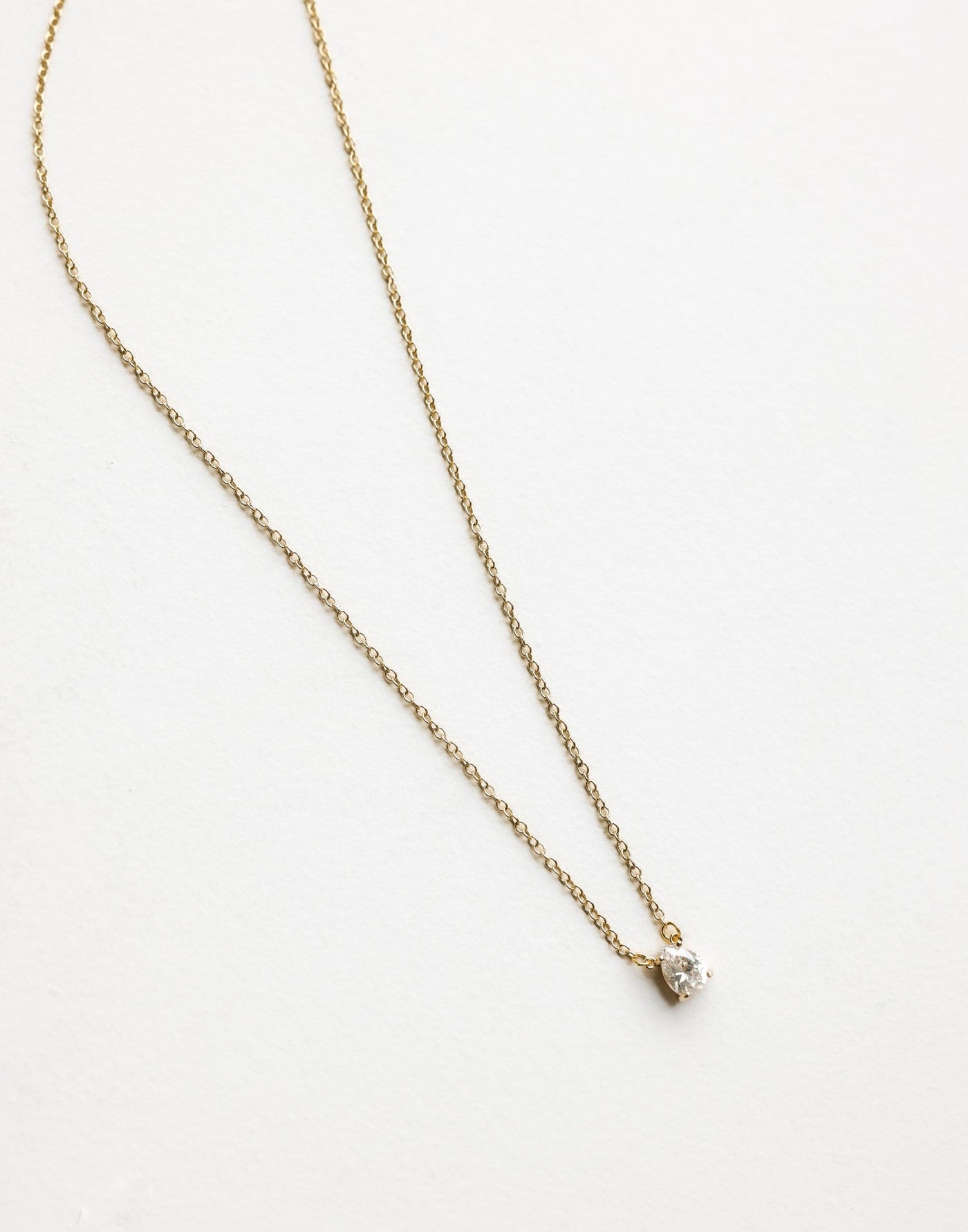 Bela Necklace (Gold) | CHARCOAL Exclusive - Imitation Diamond Pendant Thin Chain Stainless Steel Necklace - Women's Accessories - Charcoal Clothing