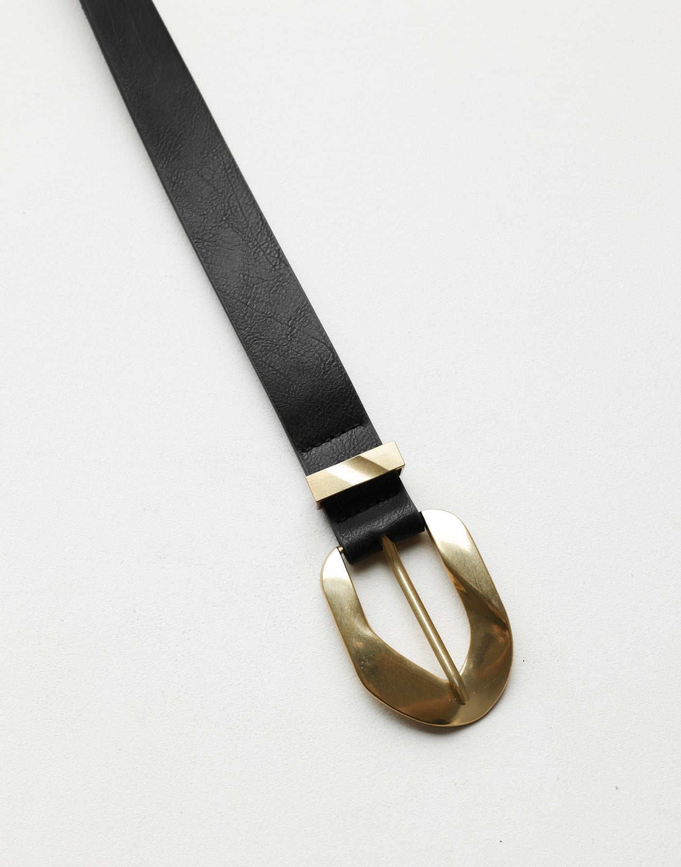 Bennett Belt (Black) - Gold Hardware Thick Belt - Women's Accessories - Charcoal Clothing