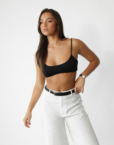 Stamina Crop Top (Black) | Charcoal Clothing Exclusive - Bralette Crop Top Adjustable Straps - Women's Top - Charcoal Clothing