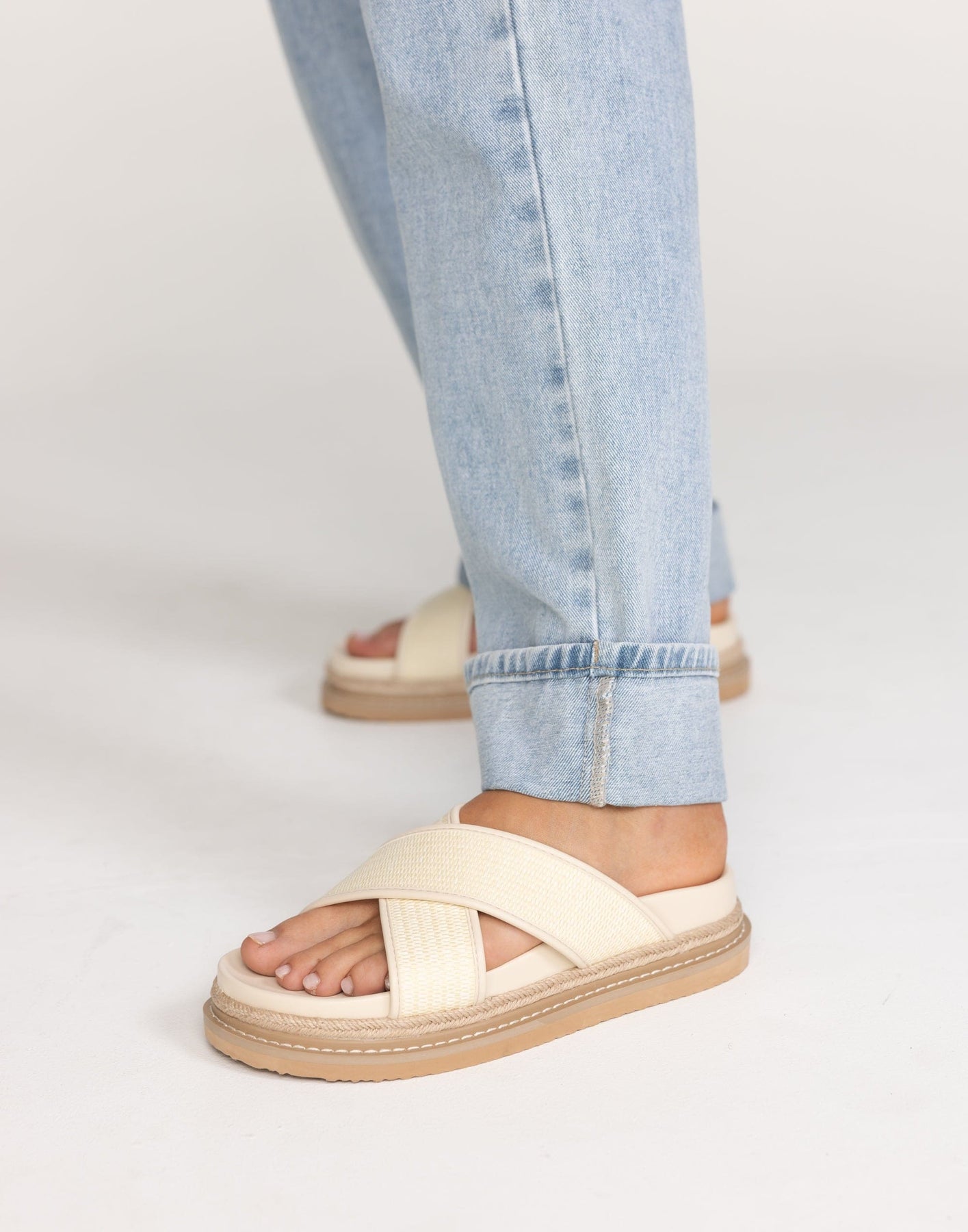 Aysha Slides (Cream Raffia) - By Billini – CHARCOAL Aysha Slides (Cream Raffia) - By Billini – CHARCOAL