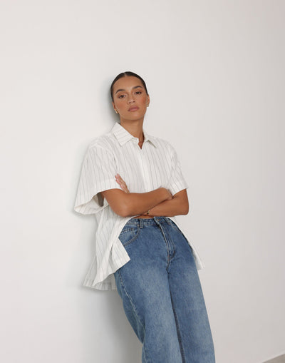 Ashley Ribbed Short Cuff Top (Charcoal) main image 1