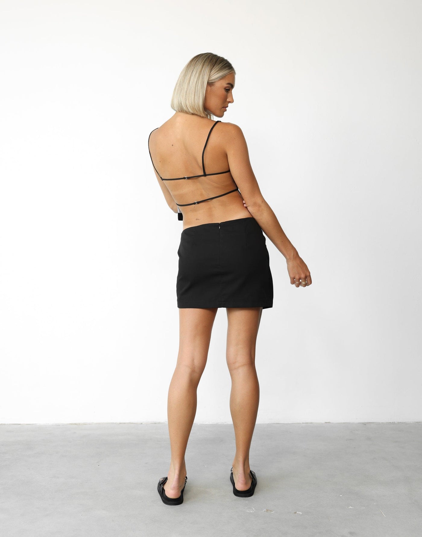 Adeola Mini Skirt (Black) - Wrap Around Cargo Style Mini SKirt - Women's Skirt - Charcoal Clothing