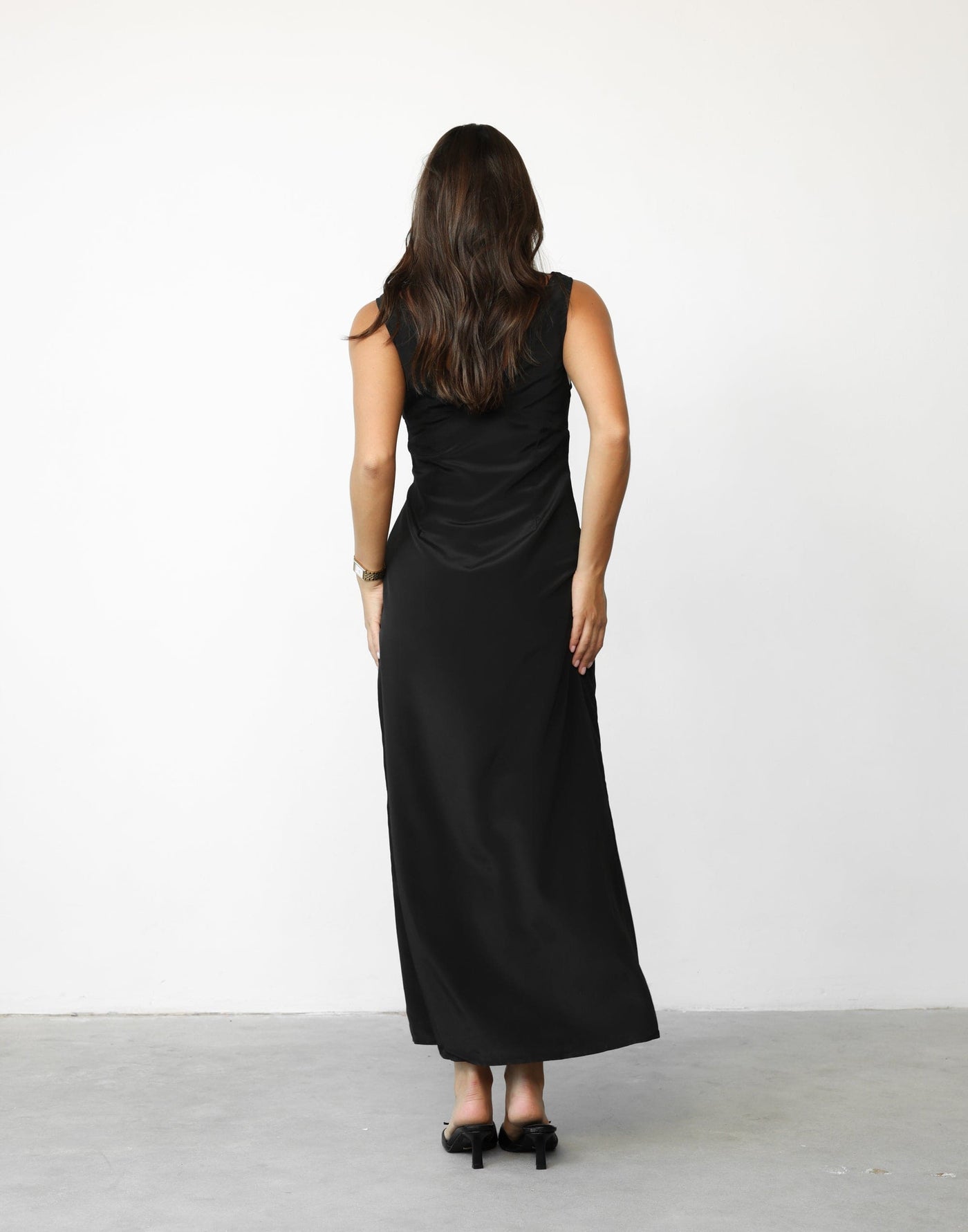 Arden Maxi Dress (Black) | Charcoal Clothing Exclusive - V-Neck and Back Maxi Dress - Women's Dress - Charcoal Clothing