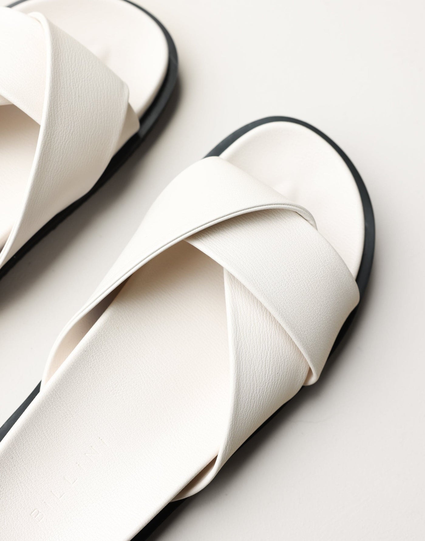 Talen Slides (Alabaster) - By Billini - Crossover Detail Slides - Women's Shoes - Charcoal Clothing