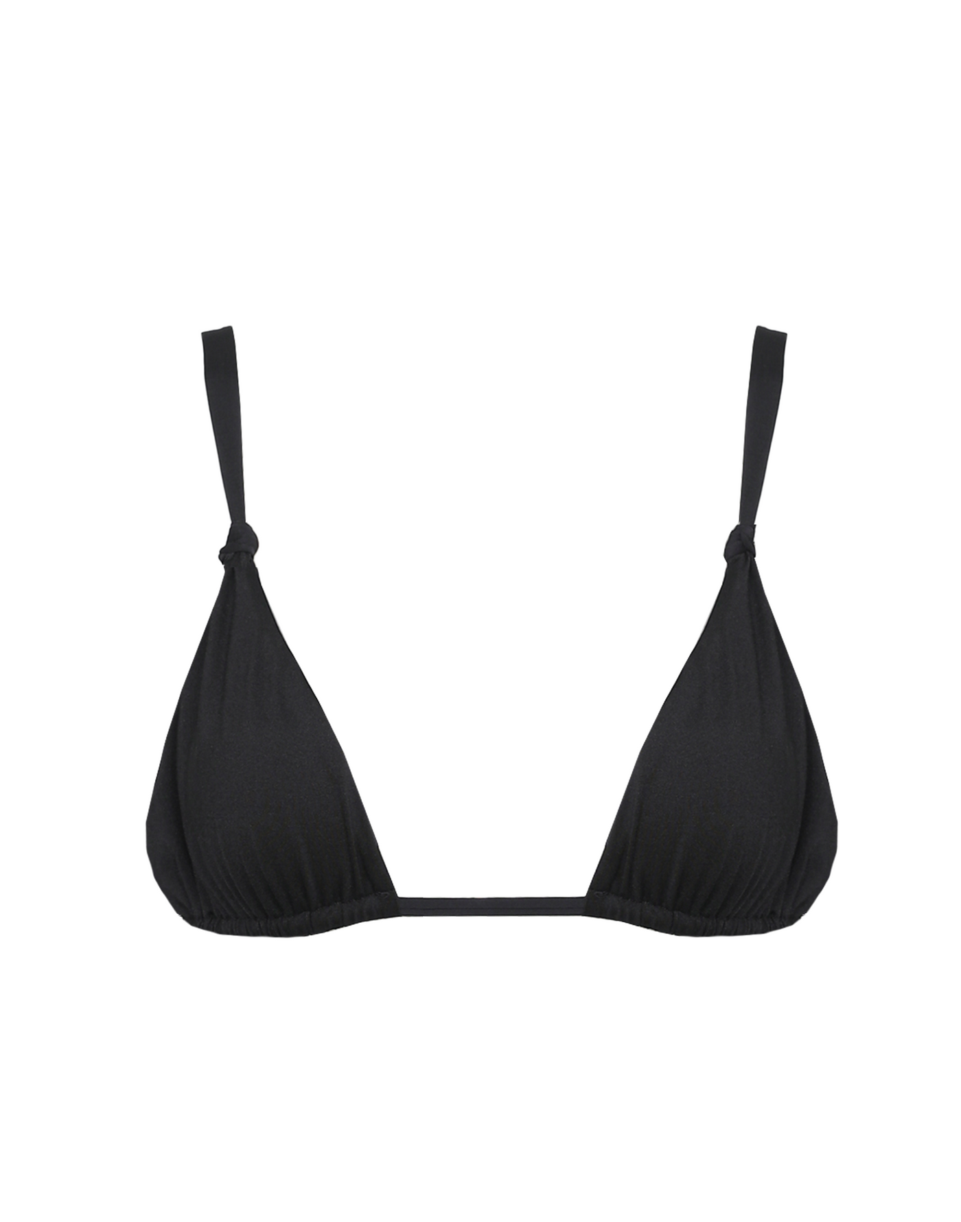 Laguna Triangle Bikini Top (Black) - Knot Detail Bikini Top – CHARCOAL