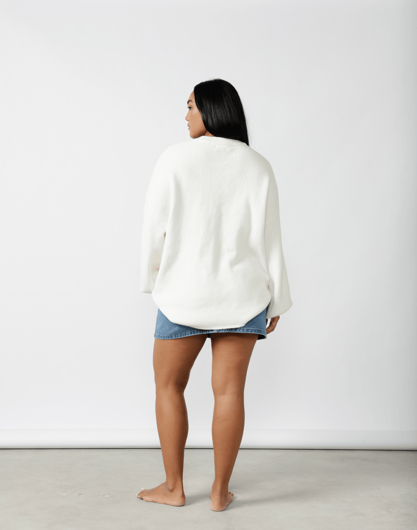 Cody Oversized Jumper (Cream) - Cream Oversized Knit Jumper - Women's Top - Charcoal Clothing