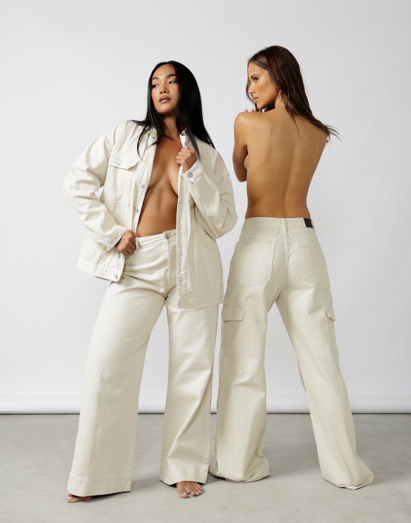 Adrian Denim Jacket (Pumice) - Cream Denim Jacket - Women's Outerwear - Charcoal Clothing