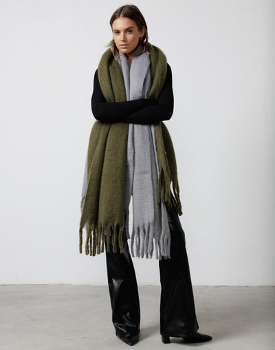 Zara Scarf (Moss) - Moss Scarf - Women's Accessories - Charcoal Clothing