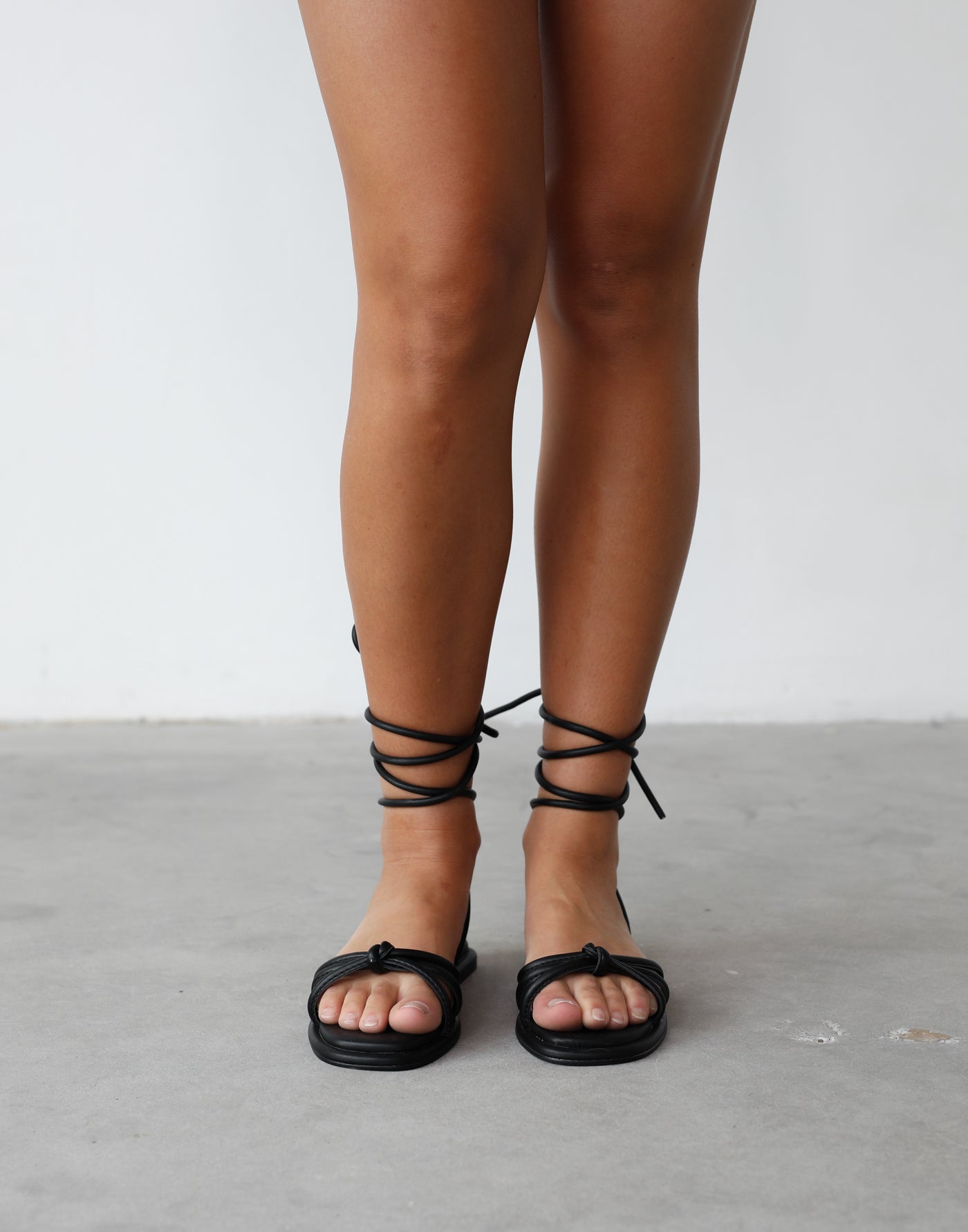 Raye Sandals (Black Smooth PU) - By Therapy - Strappy Sandal - Women's Shoes - Charcoal Clothing