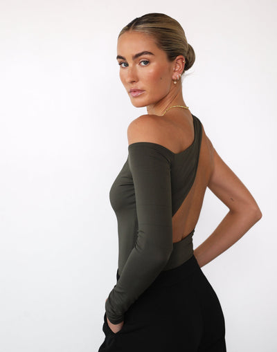 Nico Bodysuit (Burnt Olive) - Women's Top - Charcoal Clothing