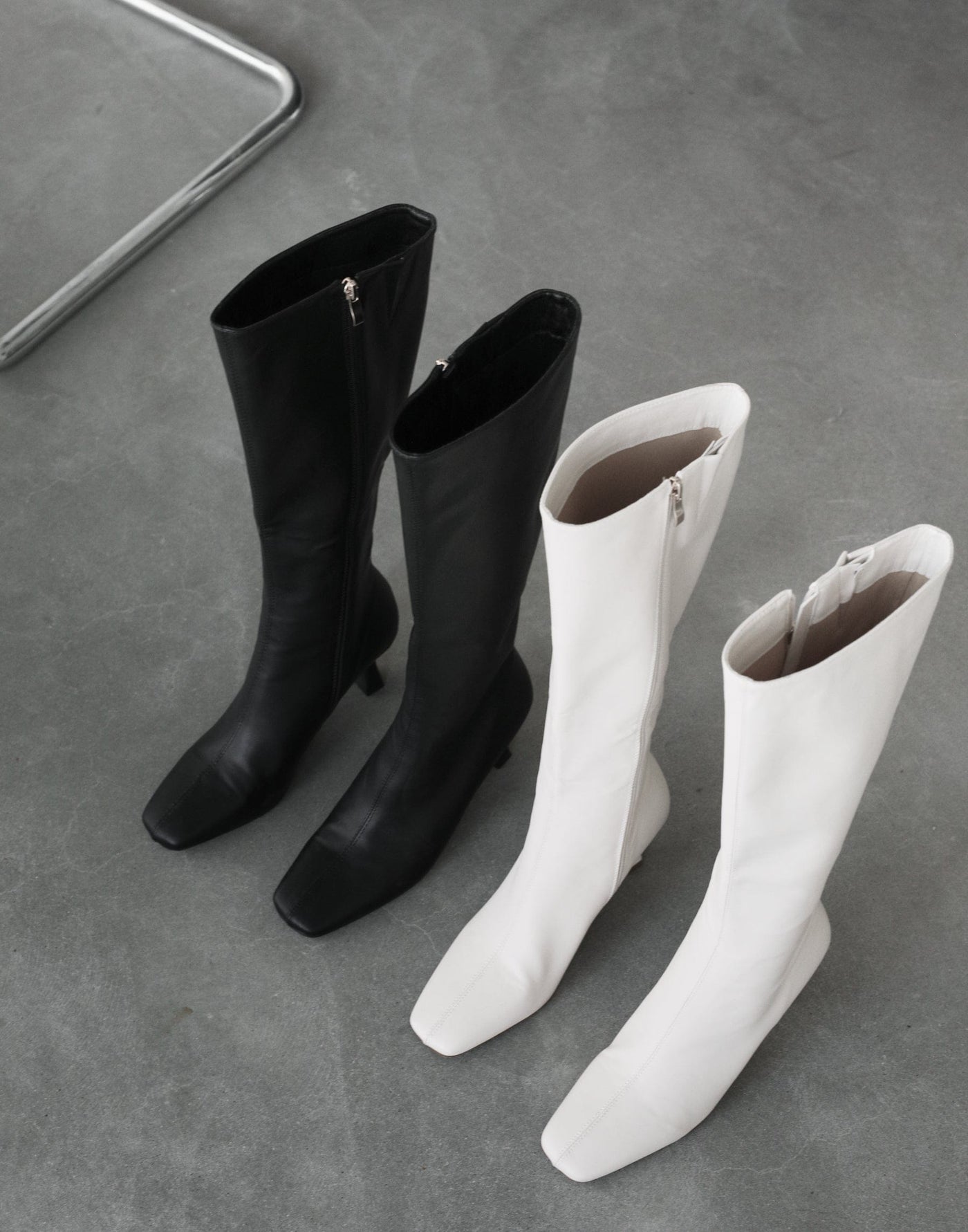Corbin Long Boots (Black) - Black Stiletto Long Boot - Women's Shoes - Charcoal Clothing