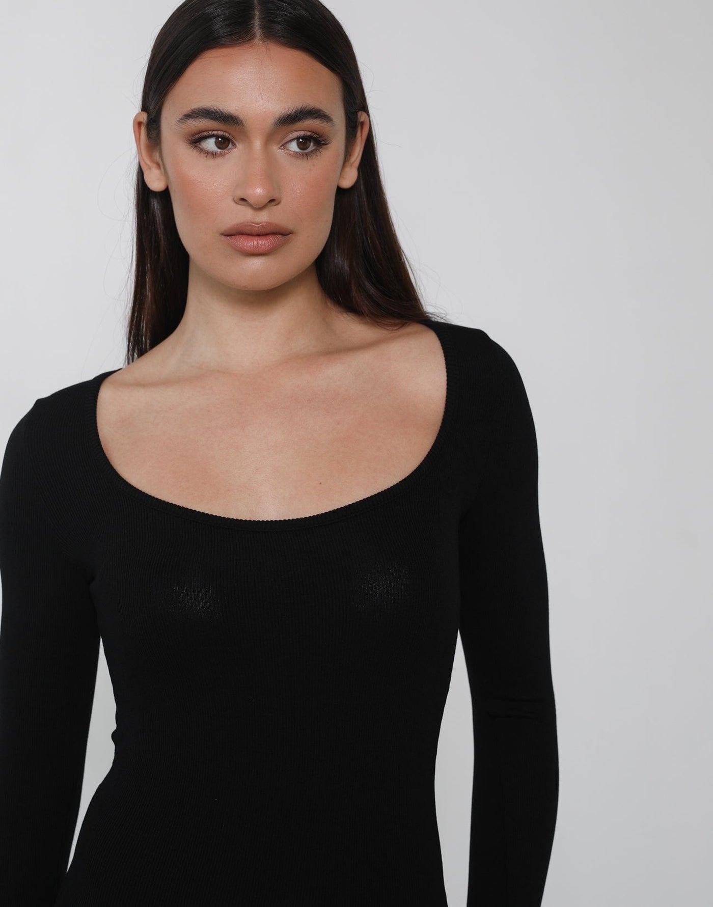 Zamira Long Sleeve Maxi Dress (Black) - Black Long Sleeve Maxi Dress - Women's Dress - Charcoal Clothing