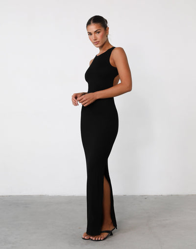 Forget It Maxi Dress (Black) - Open Back Maxi Dress - Women's Dress - Charcoal Clothing
