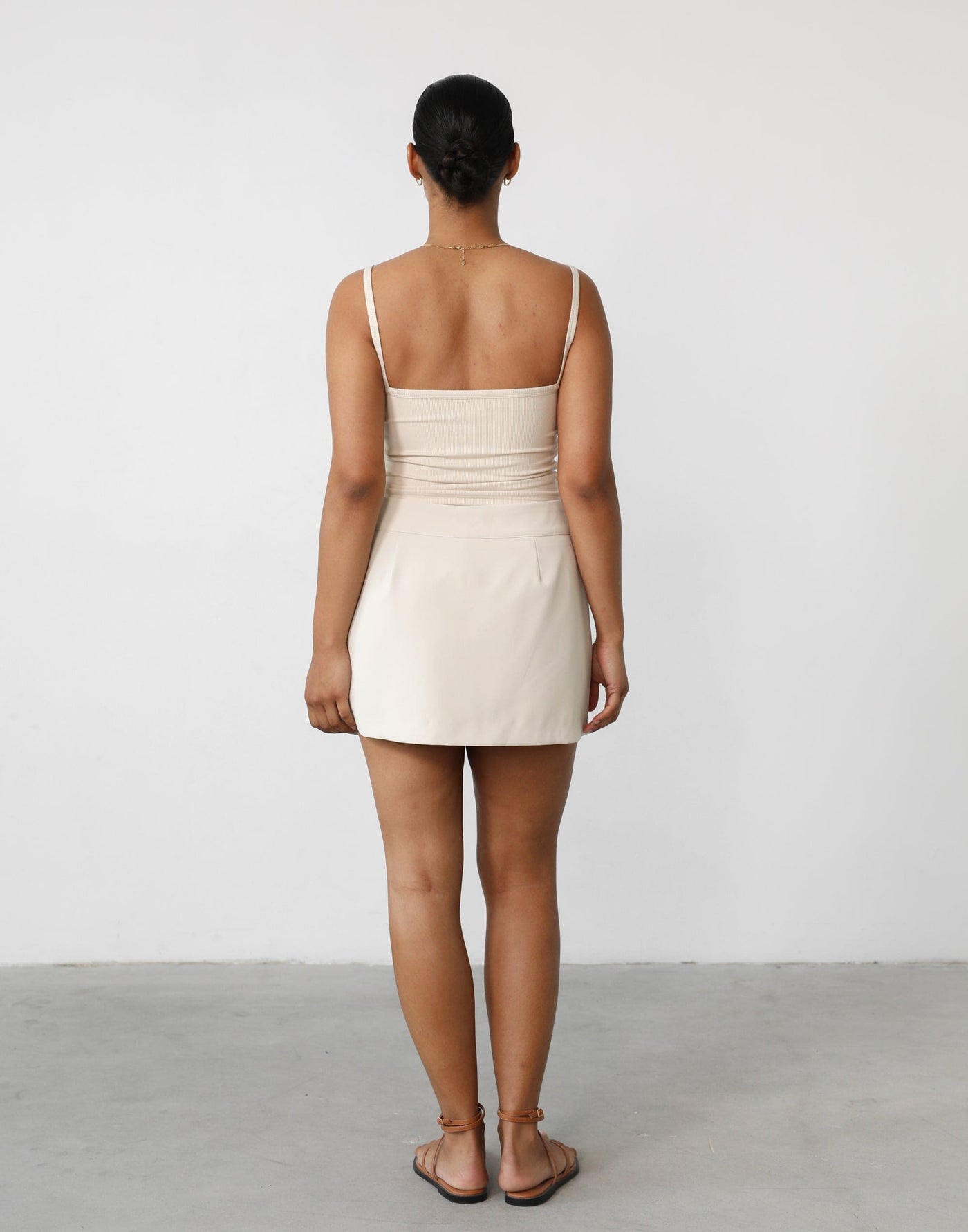 Ashwood Mini Skirt (Oat) - Oat Mini Skirt - Women's Skirt - Charcoal Clothing