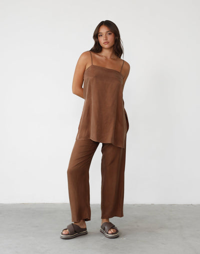 Elska Pants (Mocha) | Adjustable Flowy Pants - Women's Pants - Charcoal Clothing