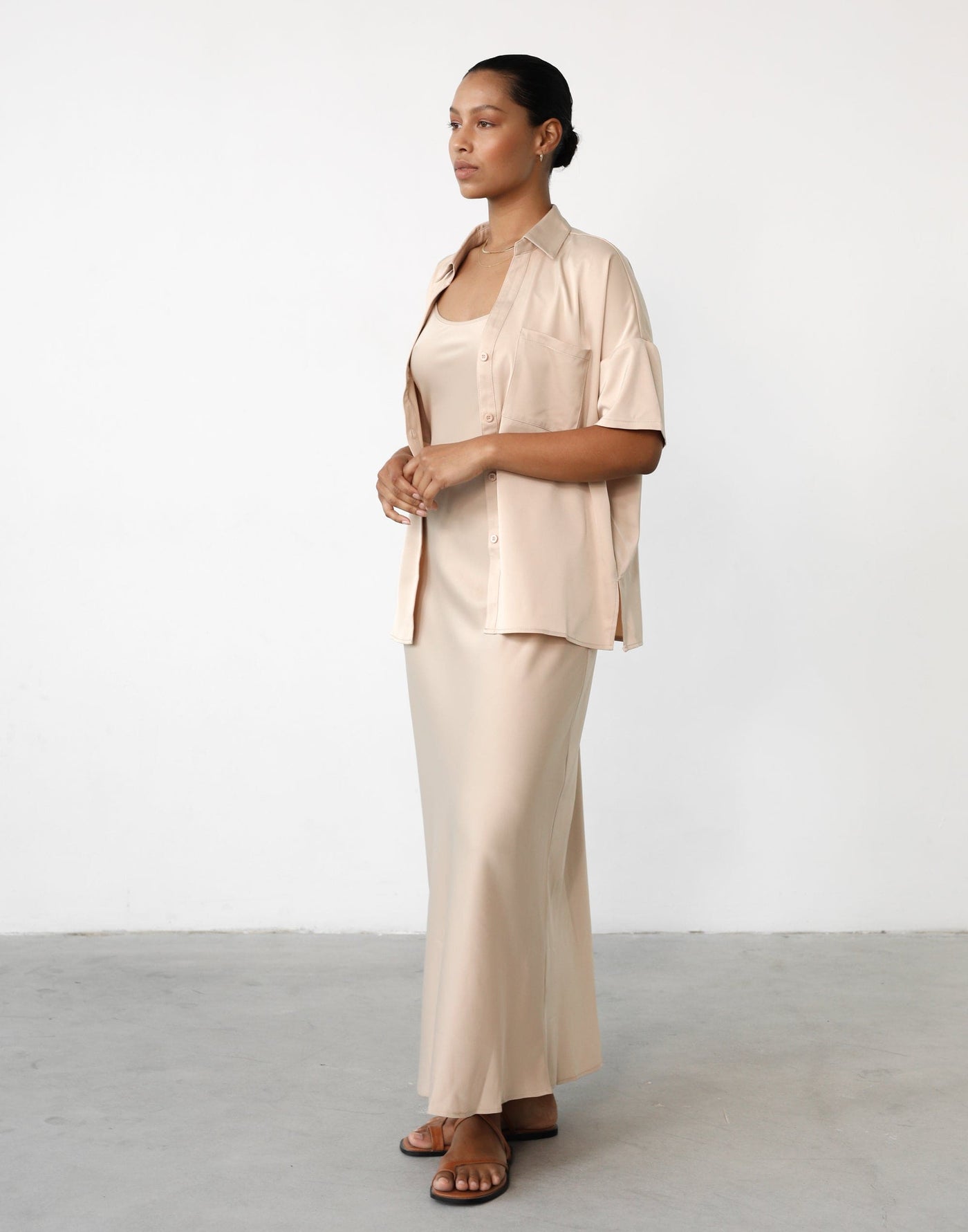 Martha Shirt (Almond) - Almond Shirt - Women's Top - Charcoal Clothing