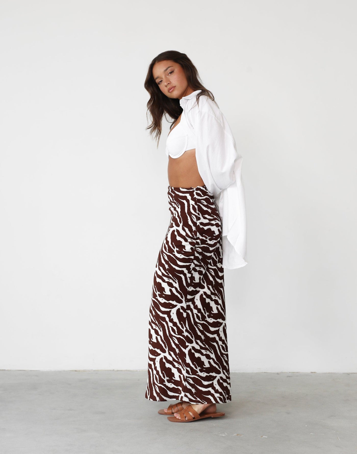 Sye Maxi Skirt (Choc Marble Print) | Charcoal Clothing Exclusive - Women's Skirt - Charcoal Clothing