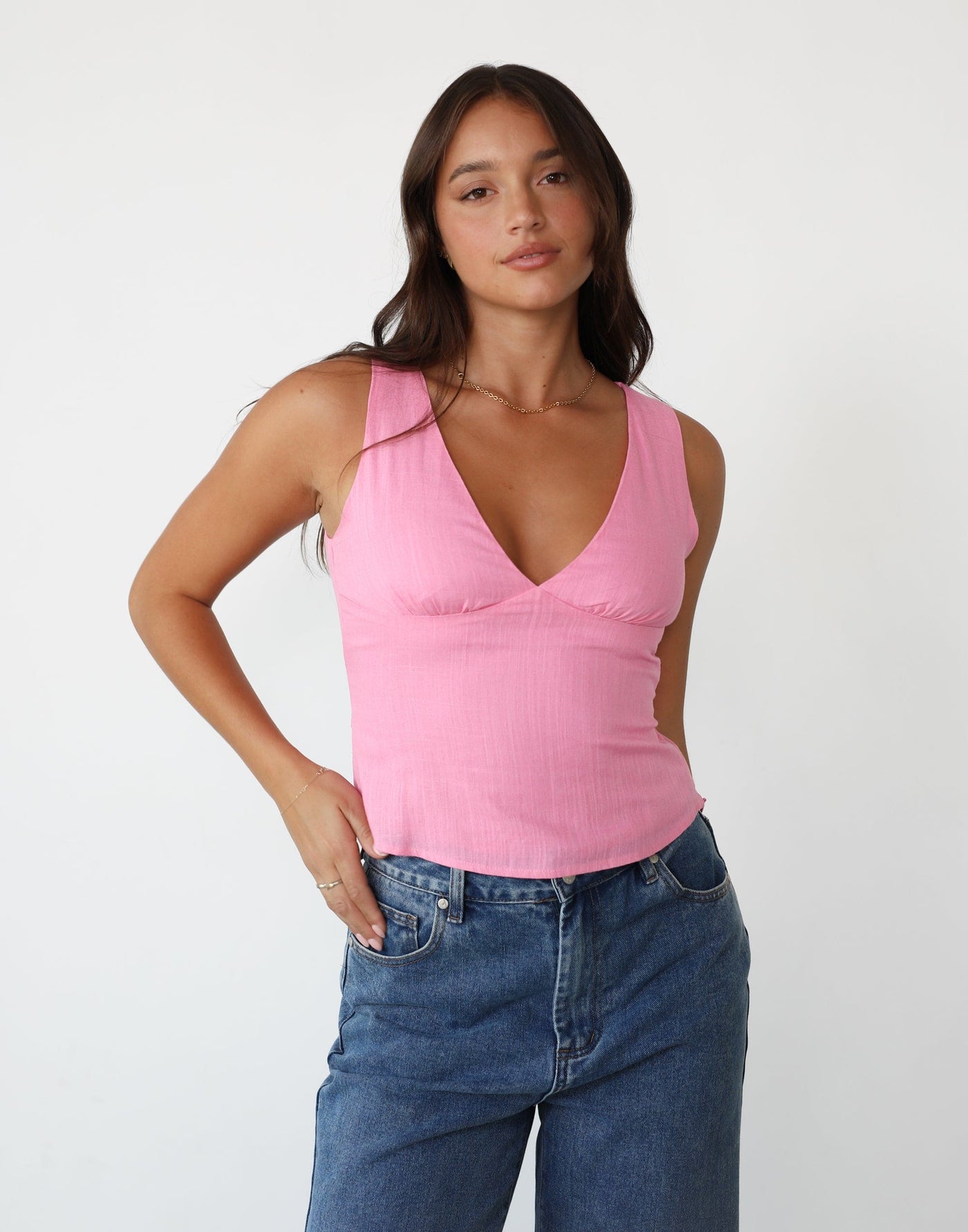Amor Top (Pink) | Charcoal Exclusive - Linen Blend Top - Women's Top - Charcoal Clothing