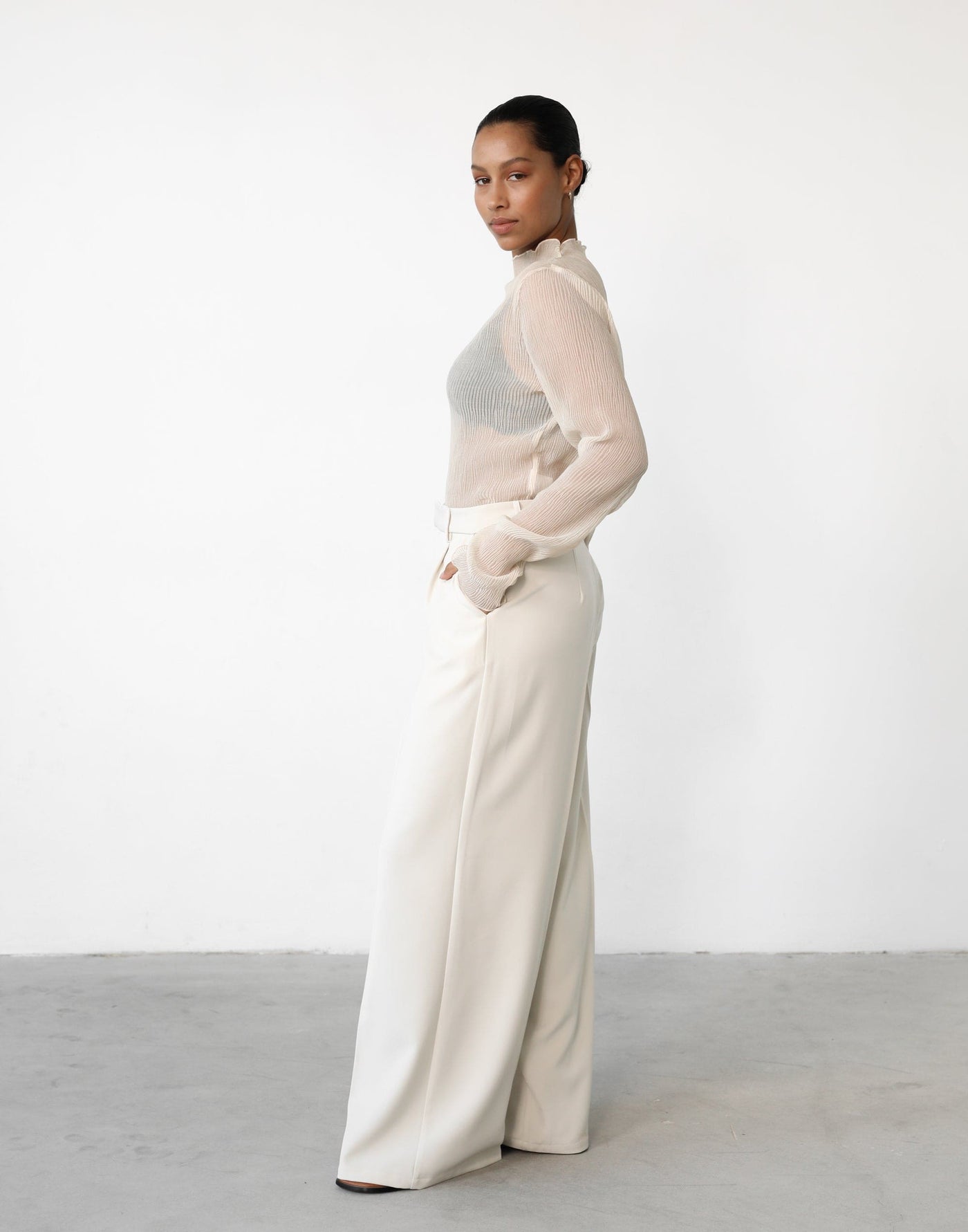 Vista Long Sleeve (Oat) - Oat Long Sleeve Top - Women's Top - Charcoal Clothing