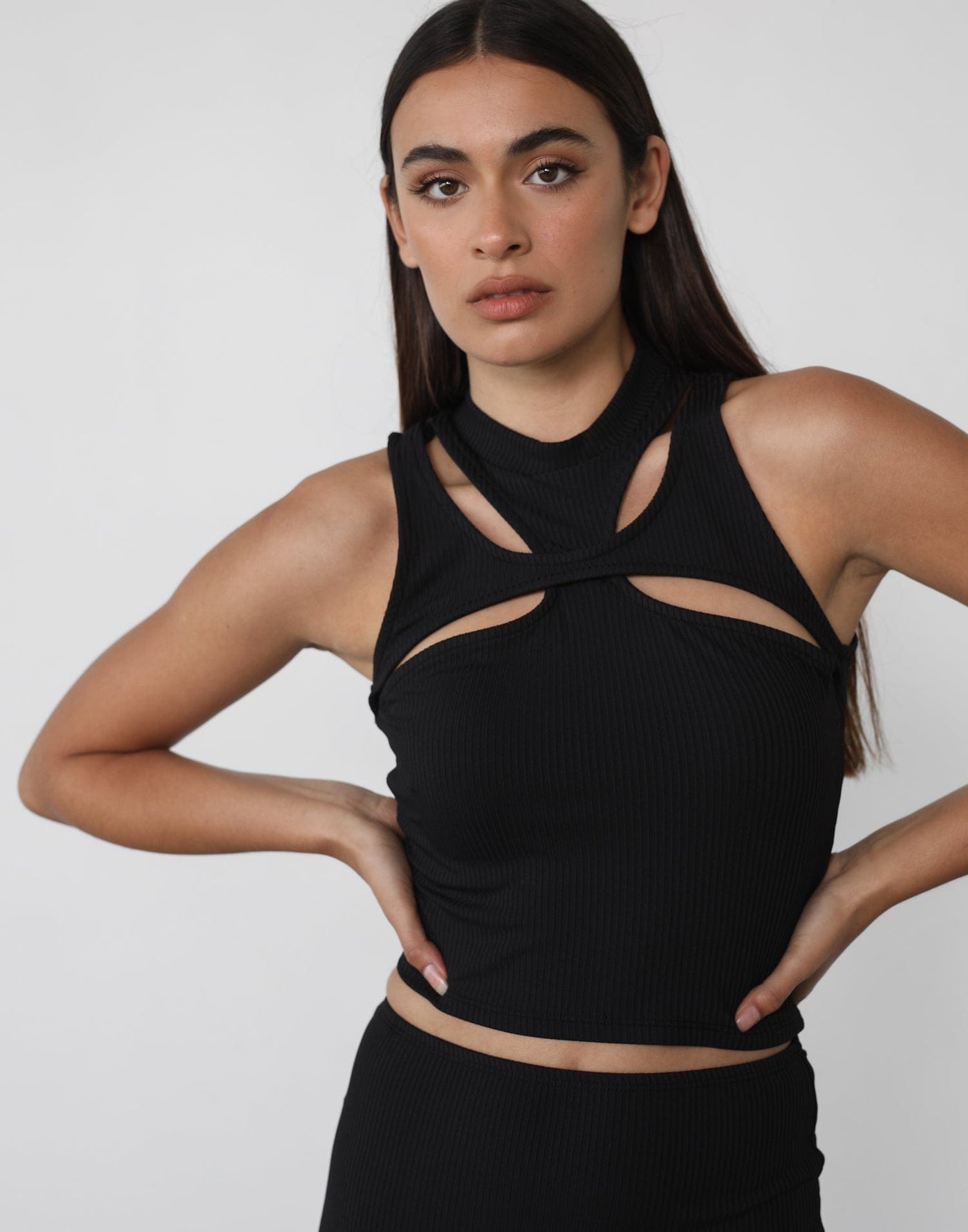 Inferno Top (Black) - Black Cut Out Top - Women's Tops - Charcoal Clothing