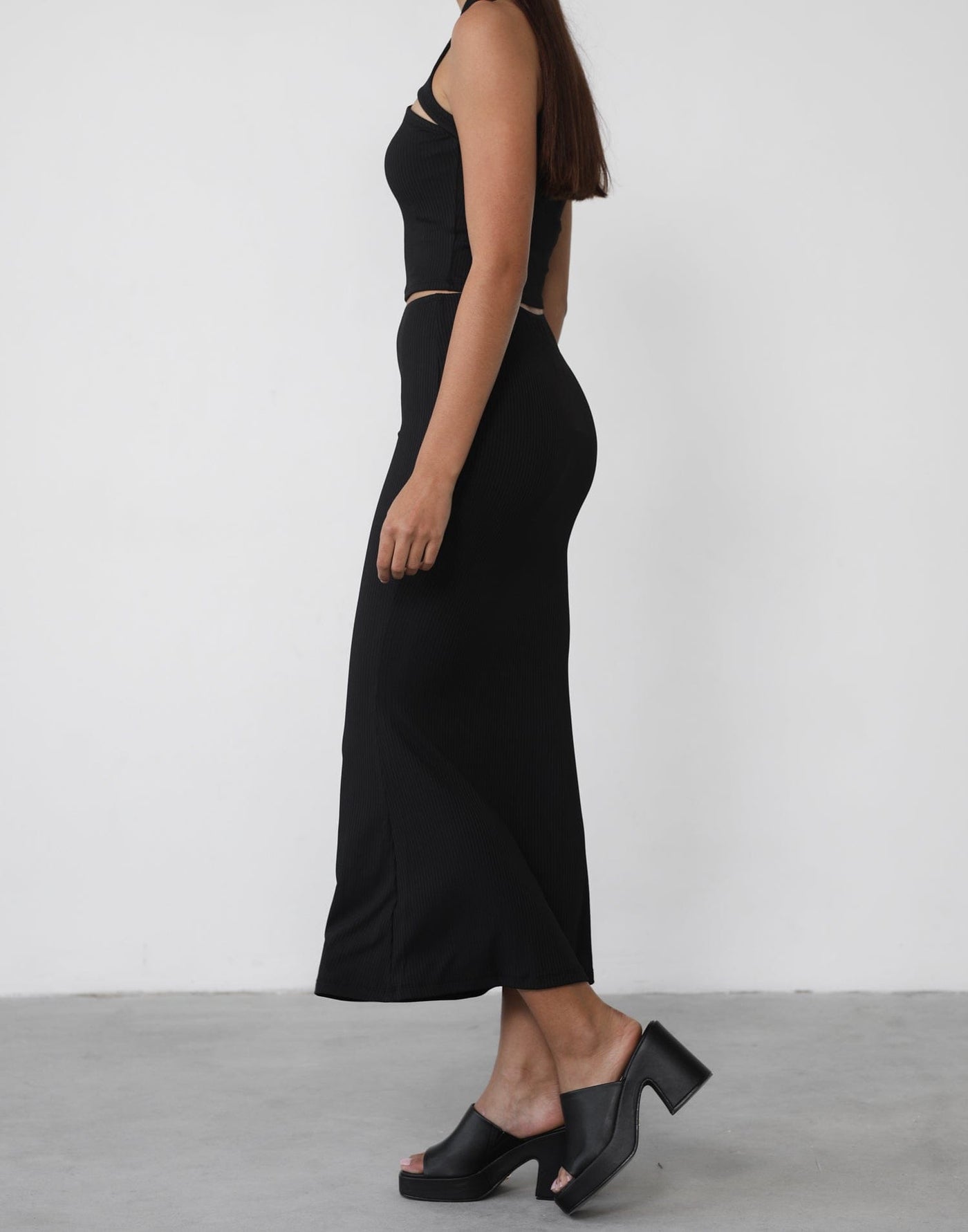 Inferno Midi Skirt (Black) - Black Midi Skirt - Women's Skirts - Charcoal Clothing
