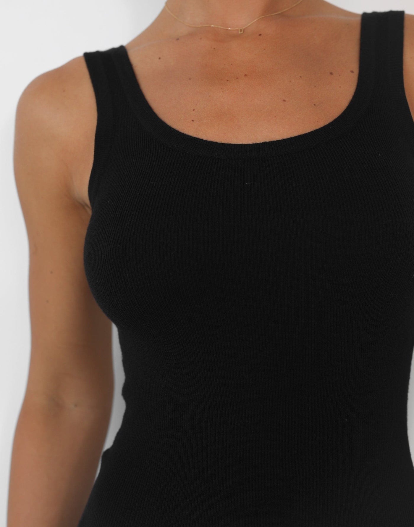 Enver Maxi Dress (Black) - Bodycon Basic Knit Maxi Dress - Women's Dress - Charcoal Clothing