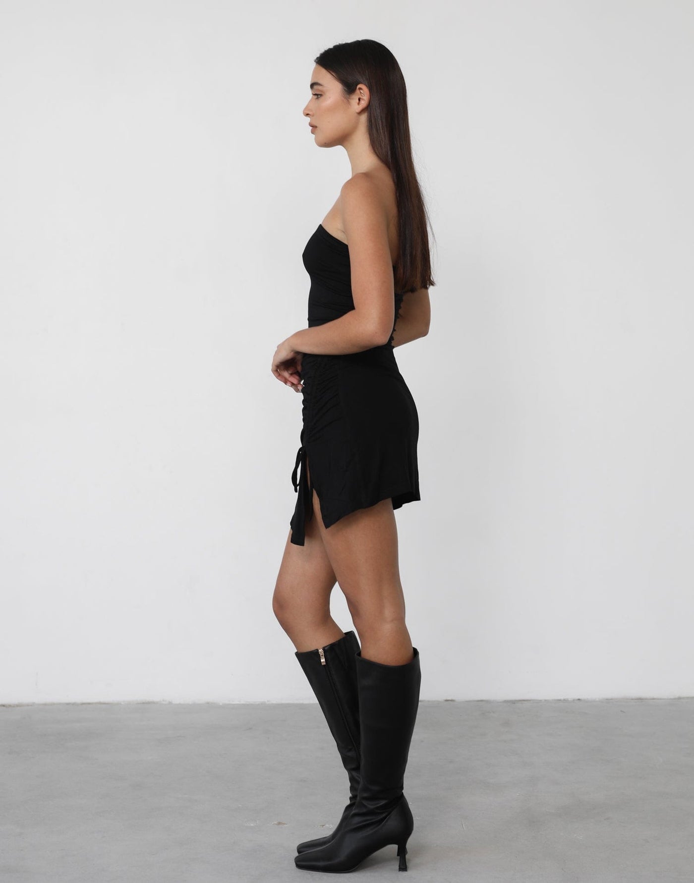 Astra Mini Dress (Black) - Black Strapless Mini Dress - Women's Dress - Charcoal Clothing