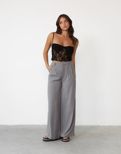 Adrienne Top (Black) | Sheer Lace Top - Women's Top - Charcoal Clothing