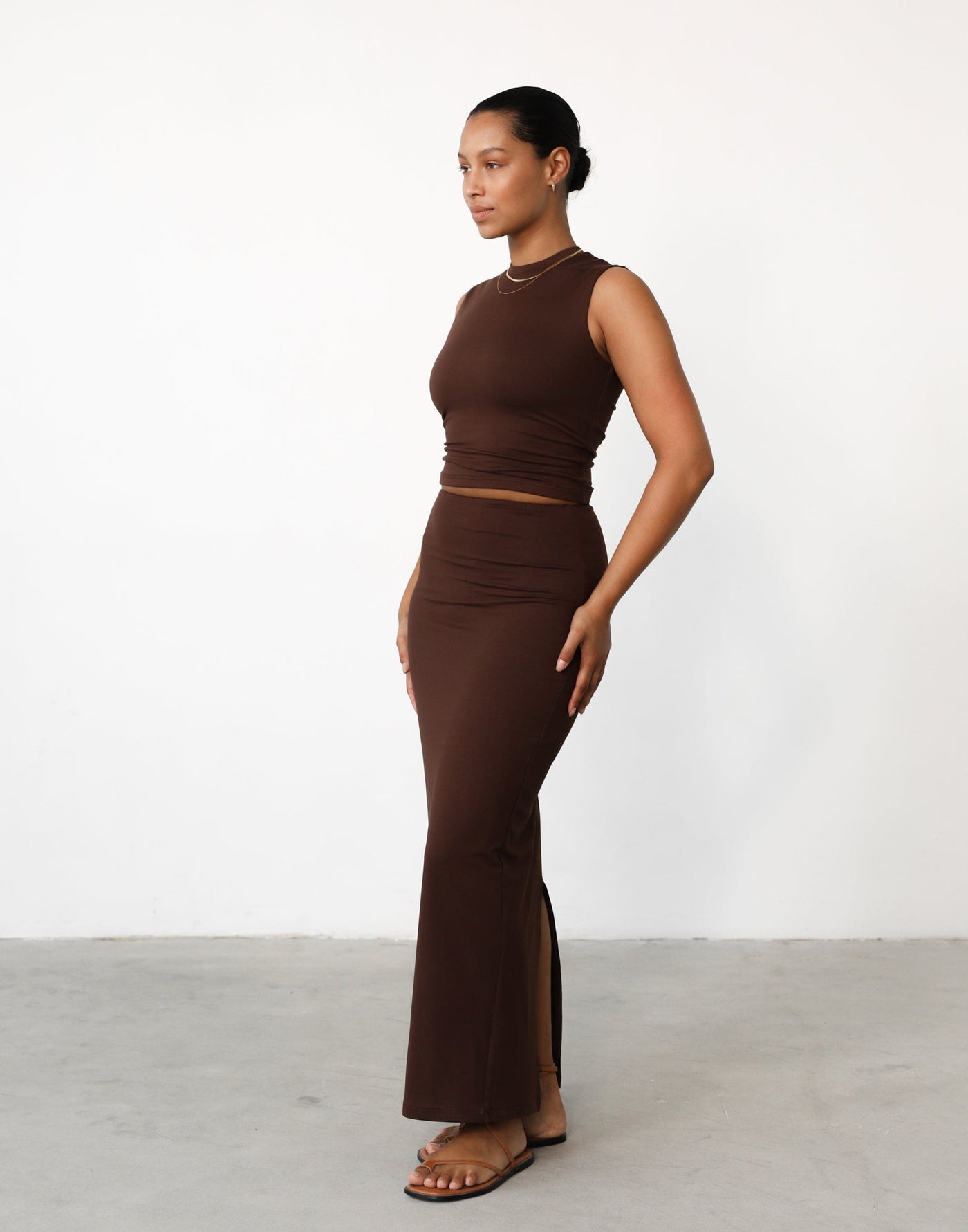 Fable Maxi Skirt (Brown) - Brown Maxi Skirt - Women's Skirt - Charcoal Clothing