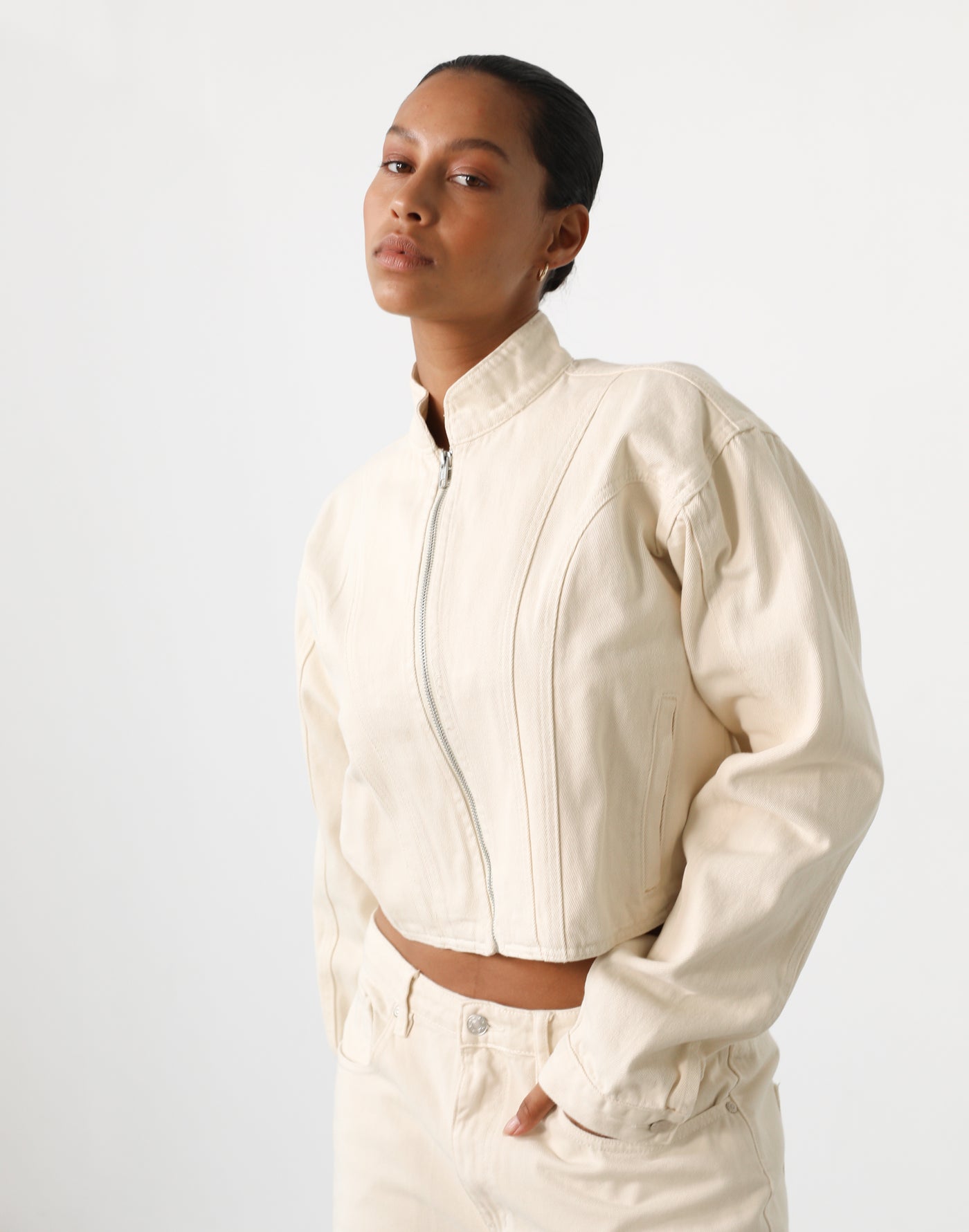 Chad Denim Jacket (Pumice) - Pumice Denim Jacket - Women's Outerwear - Charcoal Clothing