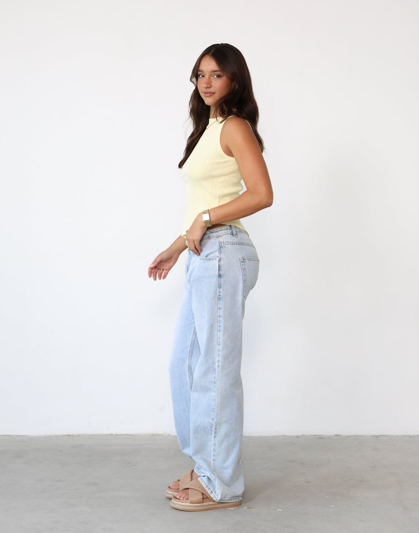 Kienna Top (Lemon) | Charcoal Exclusive - Asymmetrical Top - Women's Top - Charcoal Clothing