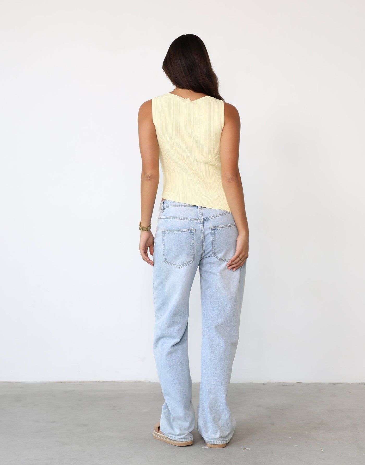 Kienna Top (Lemon) | Charcoal Exclusive - Asymmetrical Top - Women's Top - Charcoal Clothing