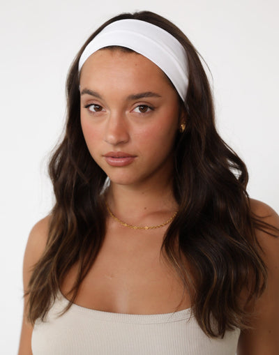 Carmen Headband (White) | Basic White Headband Accessory - Women's Accessories - Charcoal Clothing